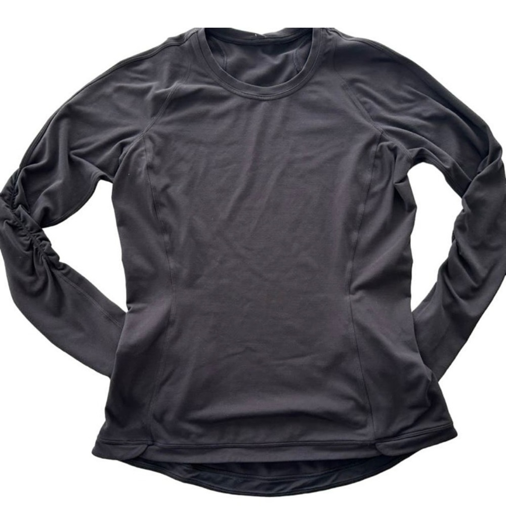 Lululemon Runderful Long Sleeve Black Size 10 Rulu Top Pullover Gym Sweatshirt